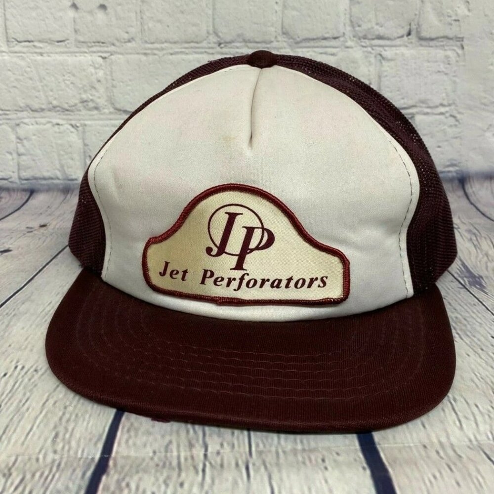 Vintage Trucker Hat Mesh Snapback Jet Perforators Patch One Size Item#1